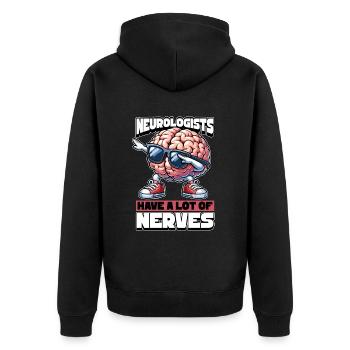Neurologists Have A Lot of Nerves Brain Doctor - Unisex Premium Organic Zip Hoodie - black - Back - Nico (187cm)