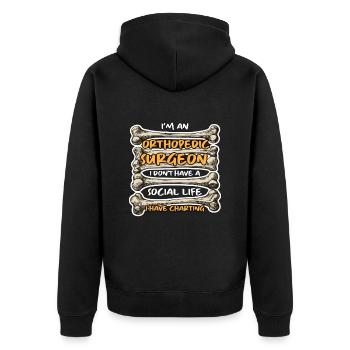 Je suis un chirurgien orthopédique I Physiothérapeute - Veste à capuche bio Premium Unisexe - noir - Dos - Nico (187cm)