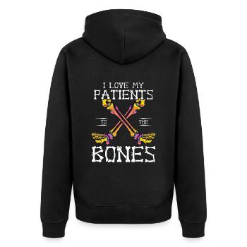 Chirurgien orthopédiste J’aime mes patients Orthopédie - Veste à capuche bio Premium Unisexe - noir - Dos - Nico (187cm)