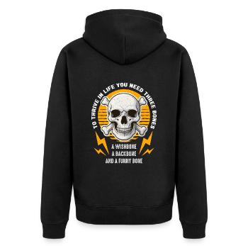 Orthopedic Surgeon To Thrive In Physical Therapy - Unisex Premium Bio Zip Hoodie - Schwarz - Hinten - Nico (187cm)