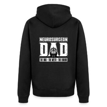 Neurosurgeon Dad The Idol The Myth The Neurologist - Unisex Premium Bio Zip Hoodie - Schwarz - Hinten - Nico (187cm)
