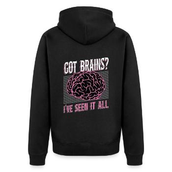 Neurosurgeon Got Brains I've Seen It Neuroscience - Unisex Premium Bio Zip Hoodie - Schwarz - Hinten - Nico (187cm)