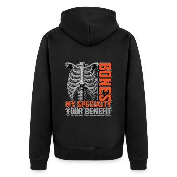 Orthopedic Surgeon Bones My Specialty Orthopedist - Unisex Premium Organic Zip Hoodie - black - Back - Nico (187cm)
