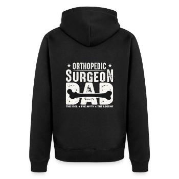 Orthopedic Surgeon Dad The Idol The Orthopedist - Unisex Premium Bio Zip Hoodie - Schwarz - Hinten - Nico (187cm)