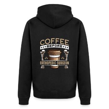 Orthopedic Surgeon Coffee Orthopedist Coffee Lover - Unisex Premium Bio Zip Hoodie - Schwarz - Hinten - Nico (187cm)