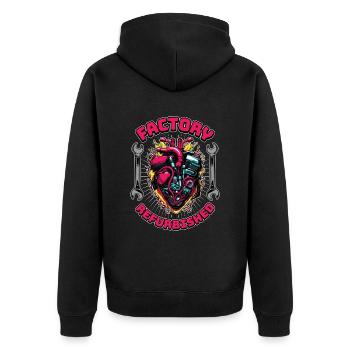 Transplant Surgery Factory Refurbished Medical - Unisex Premium Organic Zip Hoodie - black - Back - Nico (187cm)