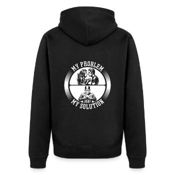 Transplant Surgery My Problem My Pictogram Dad Mom - Unisex Premium Organic Zip Hoodie - black - Back - Nico (187cm)