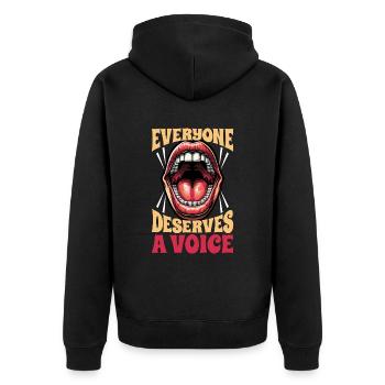 Speech Therapy Everyone Deserves A Physiotherapist - Unisex Premium Bio Zip Hoodie - Schwarz - Hinten - Nico (187cm)