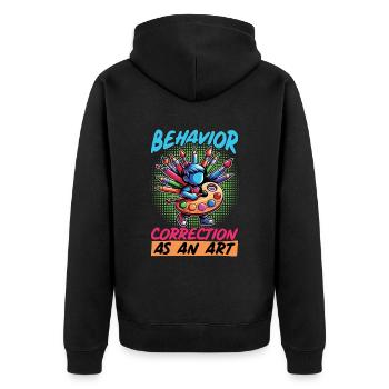 Behavioral Therapist Behavior Correction Therapist - Unisex Premium Organic Zip Hoodie - black - Back - Nico (187cm)