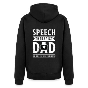 Orthophoniste Papa L’idole Le physiothérapeute - Veste à capuche bio Premium Unisexe - noir - Dos - Nico (187cm)