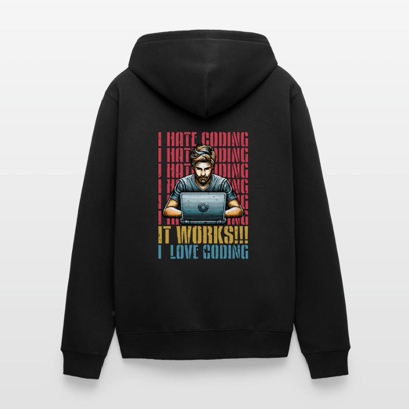 Codeur Je déteste coder Développeur Technologie Codeurs Veste à capuche bio Premium Unisexe