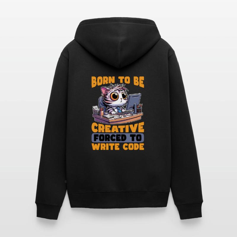 Codeur né pour être créatif Développeur Web Codeurs Veste à capuche bio Premium Unisexe