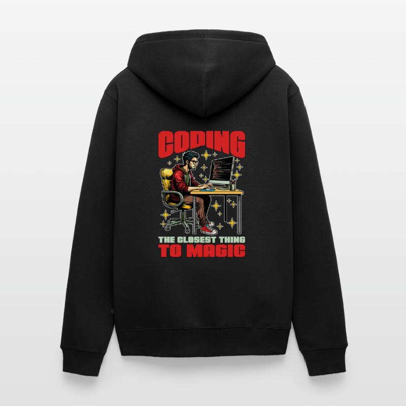 Coder Coding The Closest Thing To Magic Developer Unisex Premium Bio Zip Hoodie