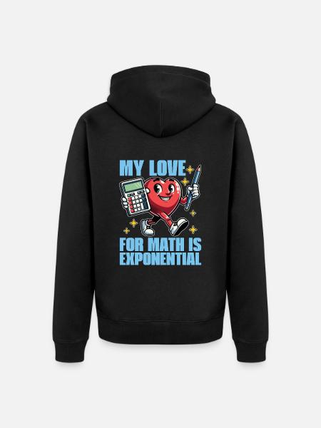 Matematico Il mio amore per la matematica è matematico - Felpa con cappuccio ecologica premium unisex - nero