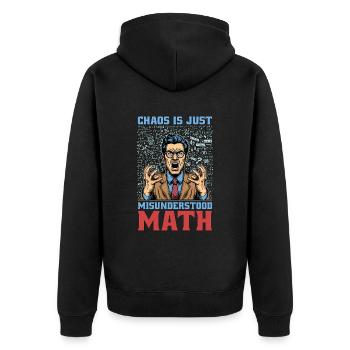 Mathematician Chaos Is Just Misunderstood Geometry - Unisex Premium Organic Zip Hoodie - black - Back - Nico (187cm)