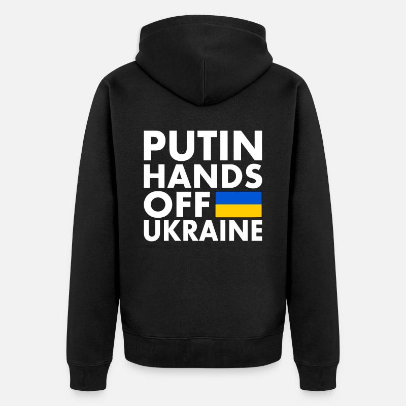 Putin hands off ukraine - Veste à capuche bio Premium Unisexe - noir