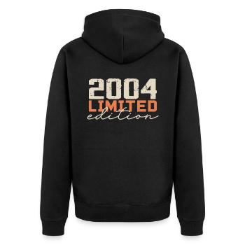 Né en 2004 | Vintage 2004 Anniversaire Rétro - Veste à capuche bio Premium Unisexe - noir - Dos - Nico (187cm)