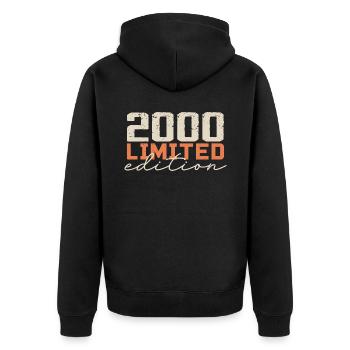 Né en 2000 | Vintage 2000 Anniversaire Rétro - Veste à capuche bio Premium Unisexe - noir - Dos - Nico (187cm)