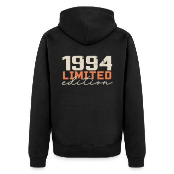 Né en 1994 | Vintage 1994 Anniversaire Rétro - Veste à capuche bio Premium Unisexe - noir - Dos - Nico (187cm)