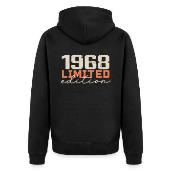 Né en 1968 | Vintage 1968 Anniversaire Rétro - Veste à capuche bio Premium Unisexe - noir - Dos - Nico (187cm)