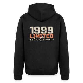 Né en 1999 | Vintage 1999 Anniversaire Rétro - Veste à capuche bio Premium Unisexe - noir - Dos - Nico (187cm)