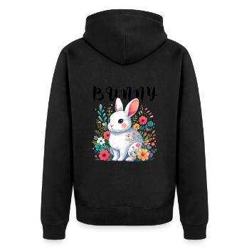 Bunny Bunny Bunny Easter Bunny Easter Spring Child - Unisex Premium Organic Zip Hoodie - black - Back - Nico (187cm)
