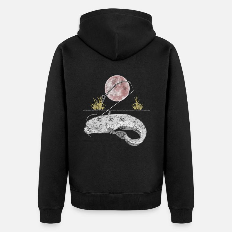 Pêche au poisson-chat - Veste à capuche bio Premium Unisexe - noir