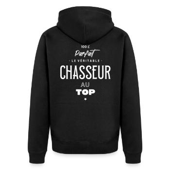 Le véritable chasseur au top - Veste à capuche bio Premium Unisexe - noir - Dos - Nico (187cm)