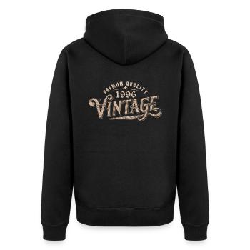 1996 Vintage 1996 Retro 1996 Birthday Gift - Unisex Premium Organic Zip Hoodie - black - Back - Nico (187cm)