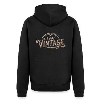 1997 Vintage 1997 Retro 1997 Birthday Gift - Unisex Premium Organic Zip Hoodie - black - Back - Nico (187cm)