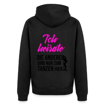 Bachelor party - I'm getting married, the others are here to dance - Unisex Premium Organic Zip Hoodie - black - Back - Nico (187cm)