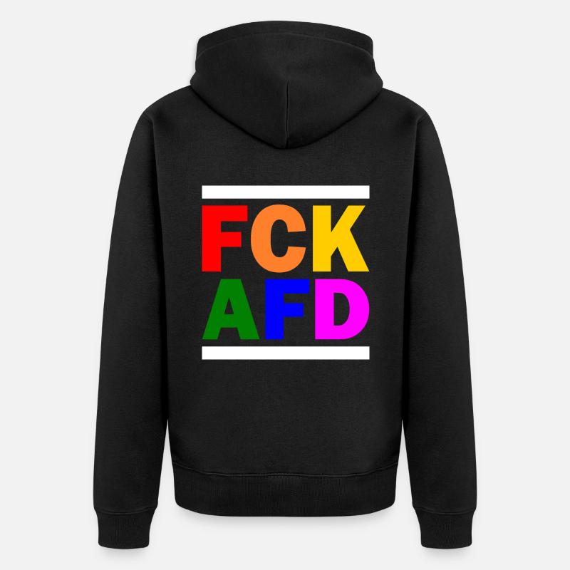 Fck afd - Unisex Premium Bio Zip Hoodie - Schwarz