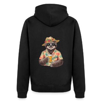 Bière paresseux - Veste à capuche bio Premium Unisexe - noir - Dos - Nico (187cm)