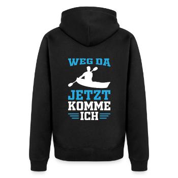 Kanu Kanusport Kanurennsport - Unisex Premium Bio Zip Hoodie - Schwarz - Hinten - Nico (187cm)