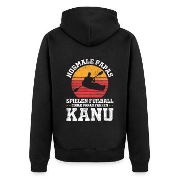 Kanurennsport Kanusport Sport Kanu Papa Vater - Unisex Premium Bio Zip Hoodie - Schwarz - Hinten - Nico (187cm)