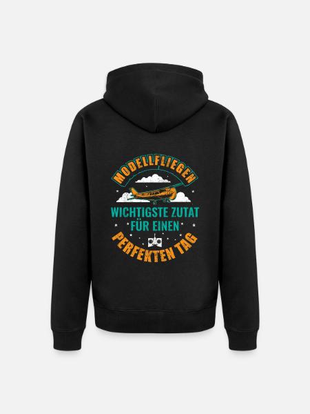 Modellfliegen - Unisex Premium Bio Zip Hoodie - Schwarz