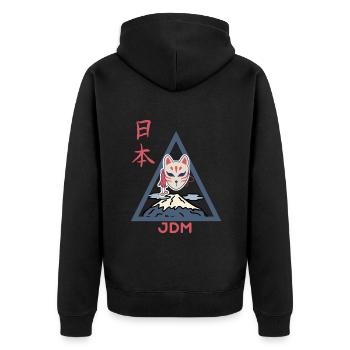 JDM Fan - Unisex Premium Organic Zip Hoodie - black - Back - Nico (187cm)