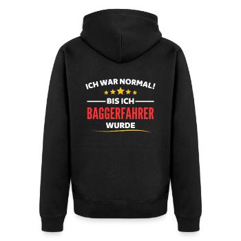 J'étais normal jusqu'à ce que je devienne conducteur de pelle - Veste à capuche bio Premium Unisexe - noir - Dos - Nico (187cm)