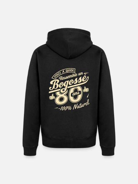 80-Year-Old Bogosse - Unisex Premium Organic Zip Hoodie - black