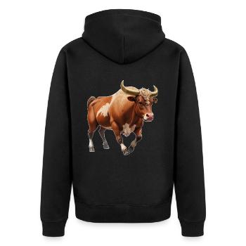Taureau - Veste à capuche bio Premium Unisexe - noir - Dos - Nico (187cm)