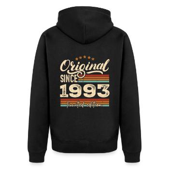 Original 1993 Vintage - Cadeau D’anniversaire 1993 - Veste à capuche bio Premium Unisexe - noir - Dos - Nico (187cm)
