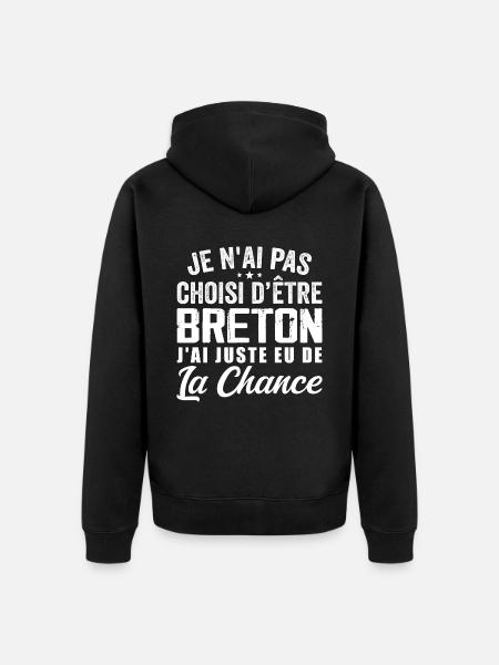 Not Chosen To Be Breton - Gift Humor - Unisex Premium Organic Zip Hoodie - black