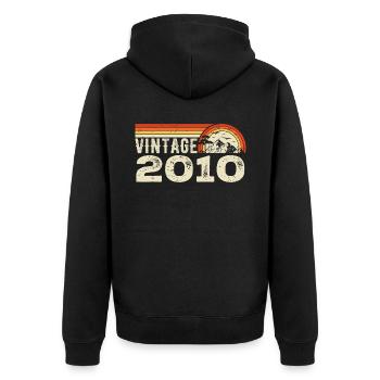 Vintage 2010 Cadeau Anniversaire 2010 Rétro 2010 - Veste à capuche bio Premium Unisexe - noir - Dos - Nico (187cm)