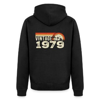 Vintage 1979 Cadeau Anniversaire 1979 Rétro 1979 - Veste à capuche bio Premium Unisexe - noir - Dos - Nico (187cm)