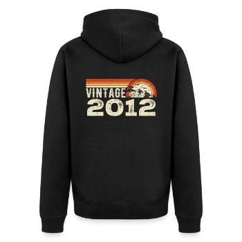 Vintage 2012 Cadeau Anniversaire 2012 Rétro 2012 - Veste à capuche bio Premium Unisexe - noir - Dos - Nico (187cm)