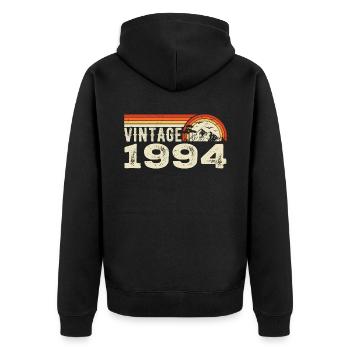 Vintage 1994 Birthday Gift 1994 Retro 1994 - Unisex Premium Organic Zip Hoodie - black - Back - Nico (187cm)