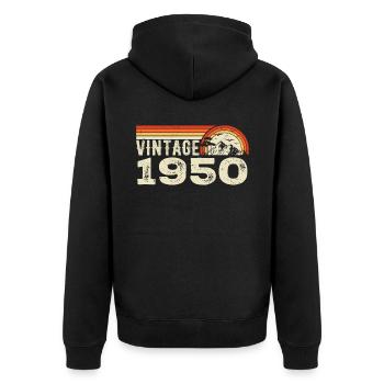 Vintage 1950 Cadeau Anniversaire 1950 Rétro 1950 - Veste à capuche bio Premium Unisexe - noir - Dos - Nico (187cm)