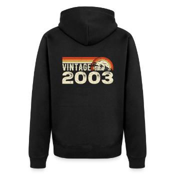Vintage 2003 Cadeau Anniversaire 2003 Rétro 2003 - Veste à capuche bio Premium Unisexe - noir - Dos - Nico (187cm)