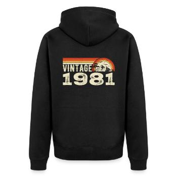 Vintage 1981 Cadeau Anniversaire 1981 Rétro 1981 - Veste à capuche bio Premium Unisexe - noir - Dos - Nico (187cm)