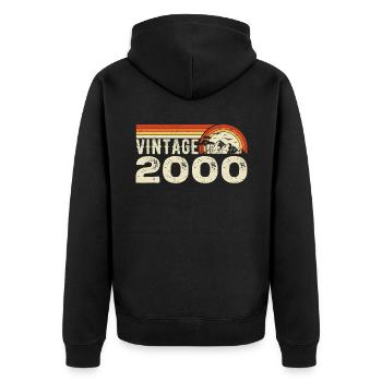 Vintage 2000 Cadeau Anniversaire 2000 Rétro 2000 - Veste à capuche bio Premium Unisexe - noir - Dos - Nico (187cm)